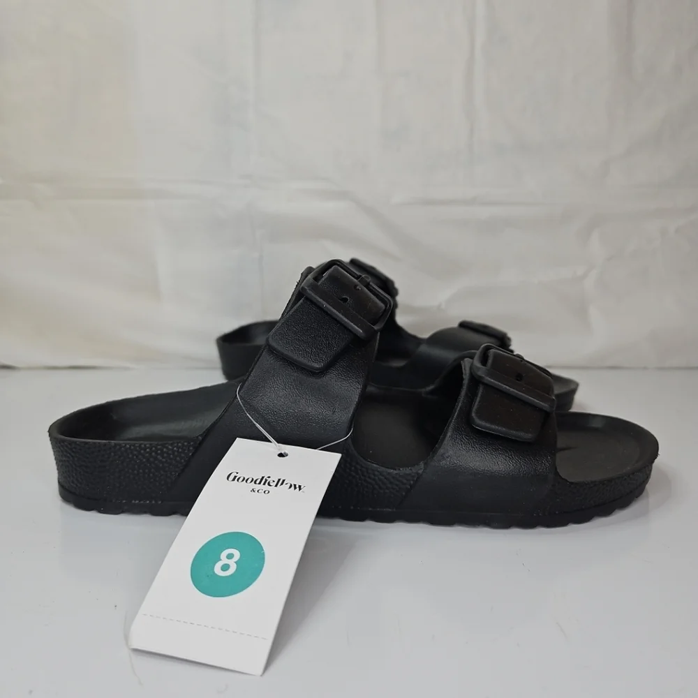 Goodfellow Men's Sandals Casual  Foam Slip On Black Buckle Strap Size 8